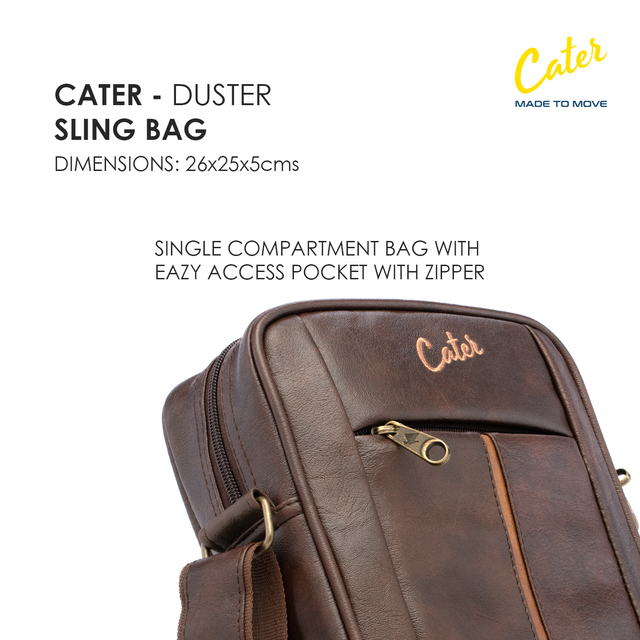 Cater Nano - Unisex Leather Finish Sling Bag | 3L